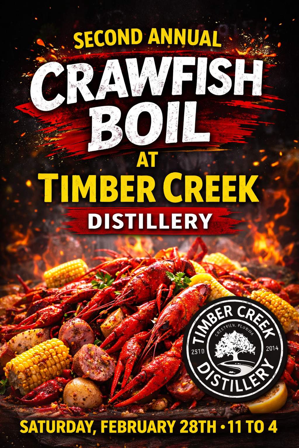 Second Annual Crawfish Boil at Timber Creek Distillery